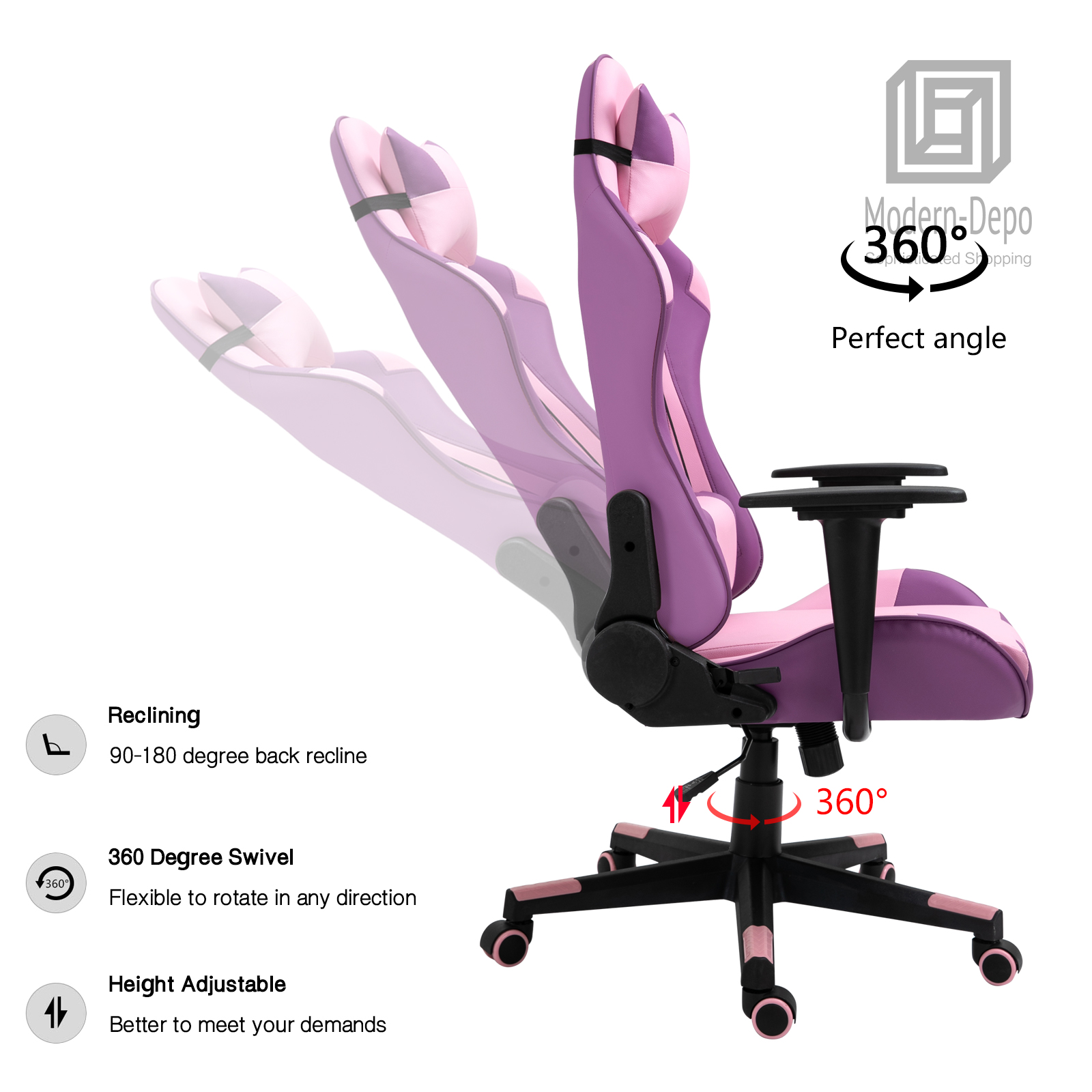 Ergonomic Racing Gaming Chair Swivel Recliner Office Executive Computer Chair