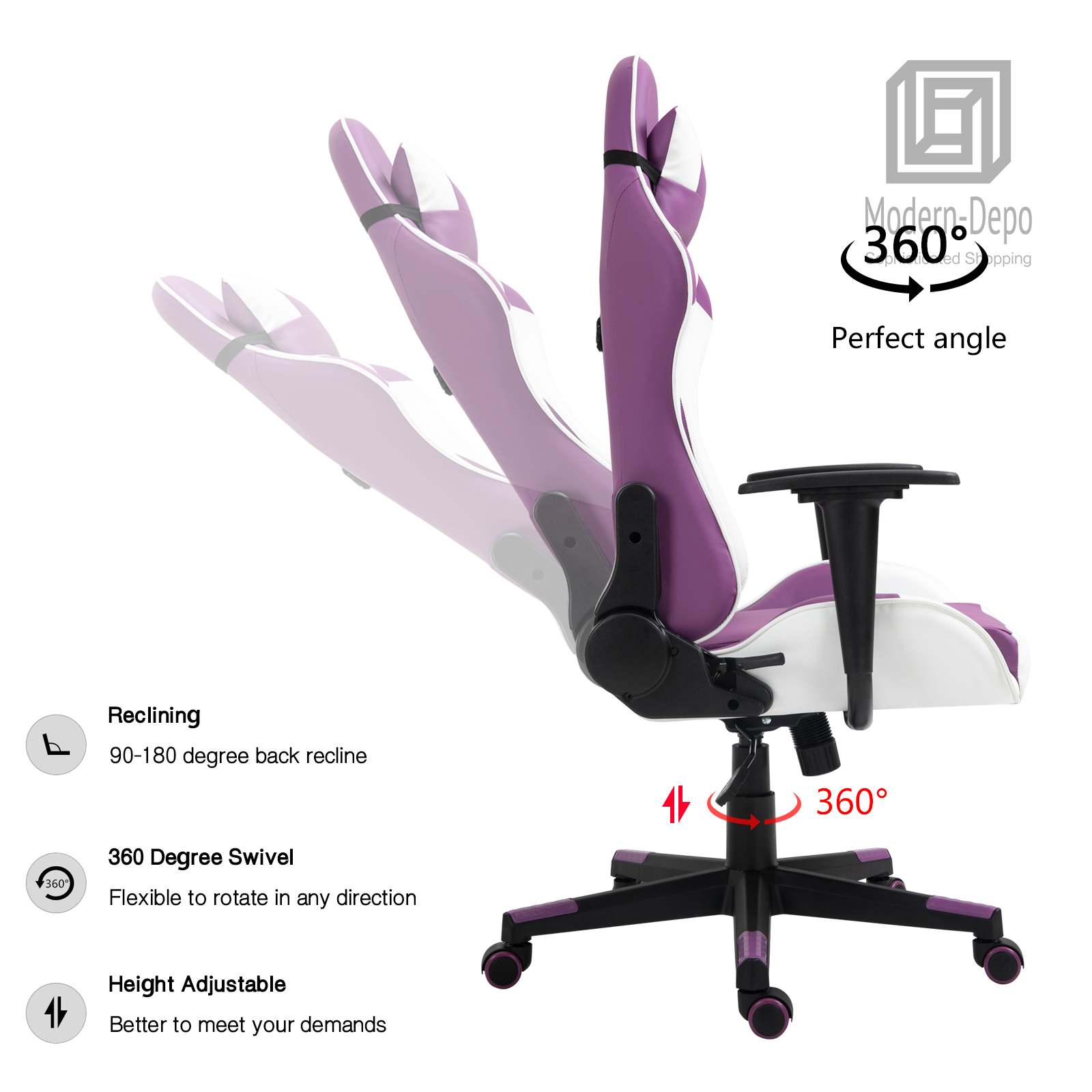 Ergonomic Racing Gaming Chair Swivel Recliner Office Executive Computer Chair