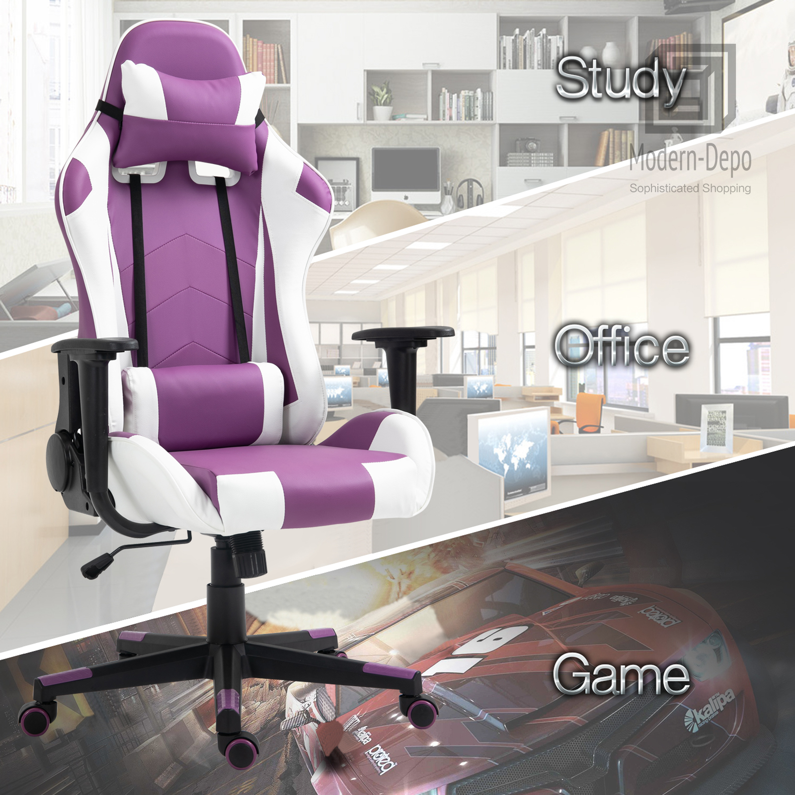 Ergonomic Racing Gaming Chair Swivel Recliner Office Executive Computer Chair