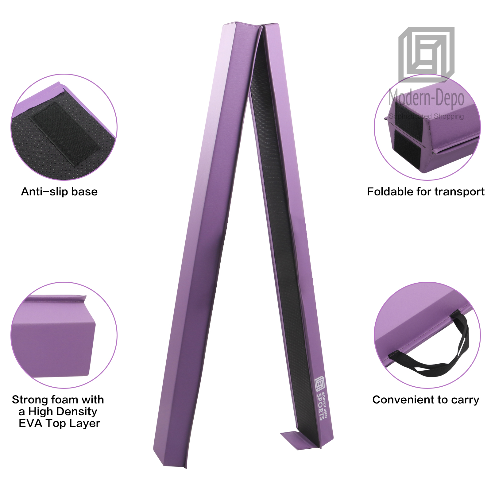 Folding Gymnastics Balance Beam for Kids 6Ft/8Ft Anti-slip Walking Beam for Home - Picture 35 of 38