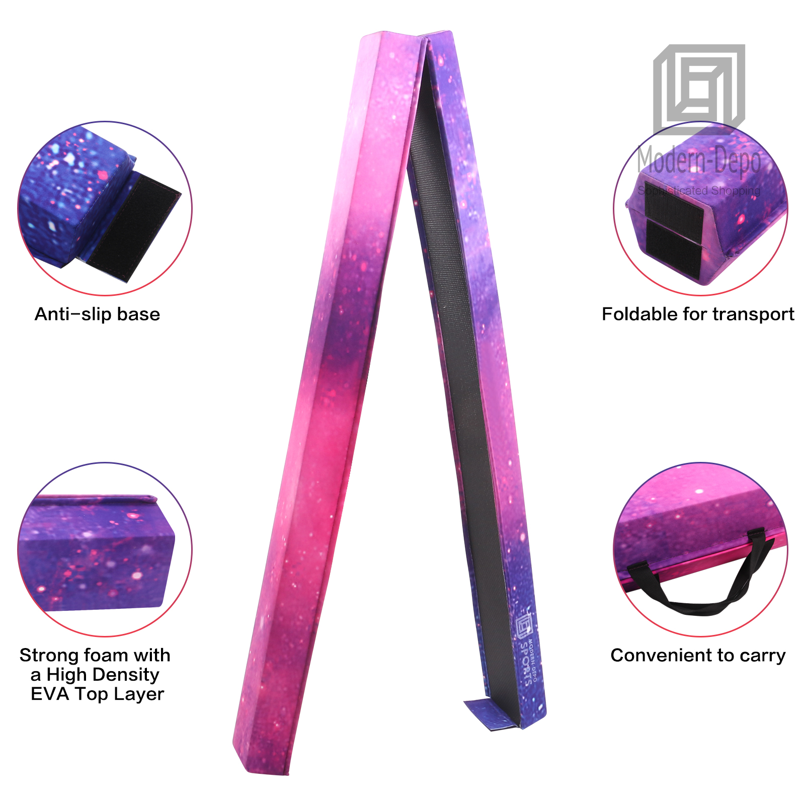 9.5ft Folding Balance Beam for Home Training Exercise Gymnastics Gym Equipment - Picture 4 of 7