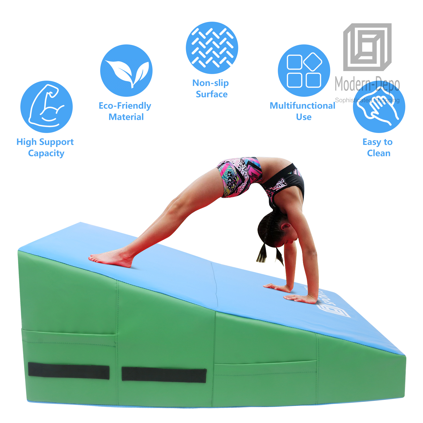 33"x24"x13" Gymnastics Mat Folding Cheese Wedge Incline Tumbling Skill Yoga Mats