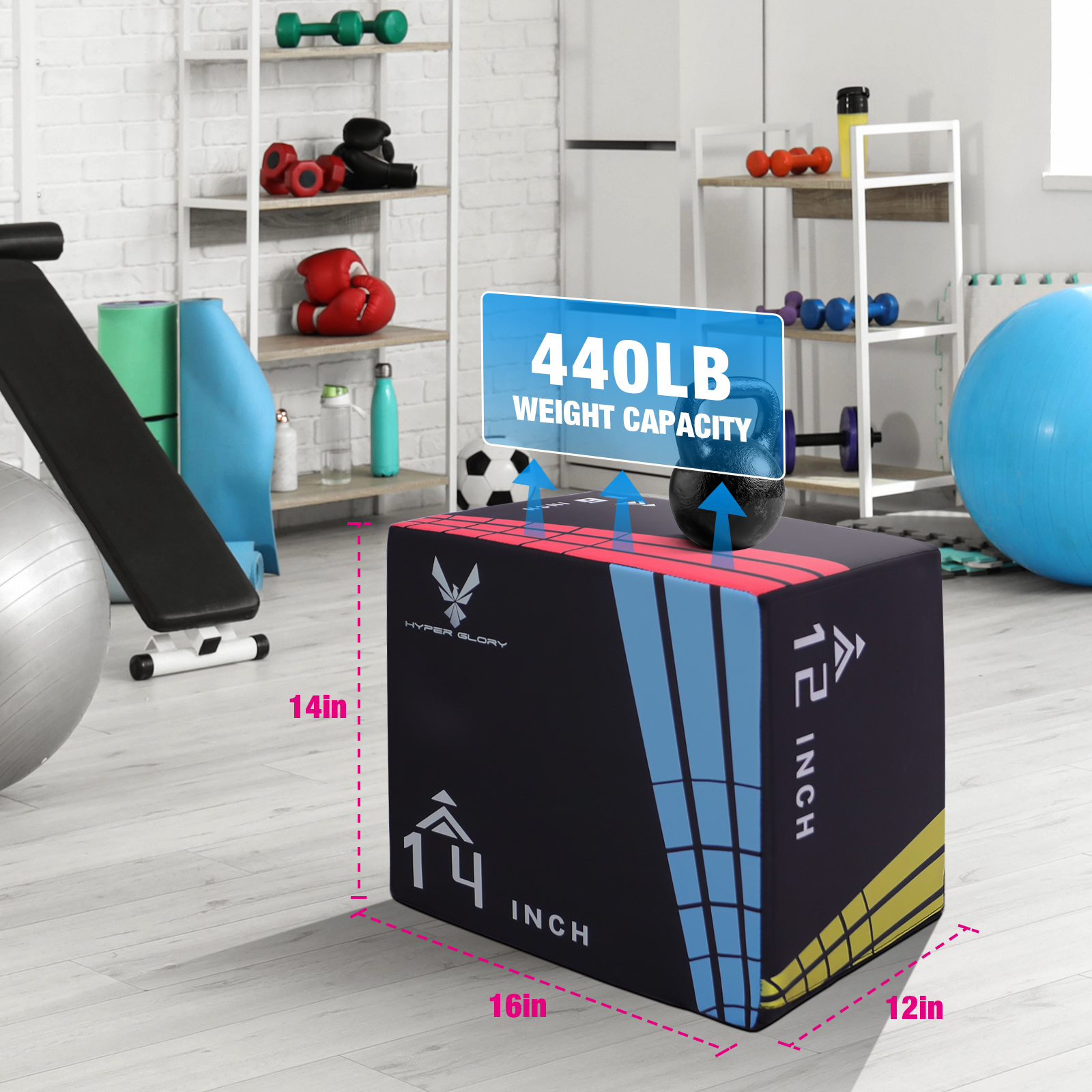 3 in 1 Plyo Box Fitness Foam Plyometric Jump Box Set Height Adjustable - Picture 9 of 28