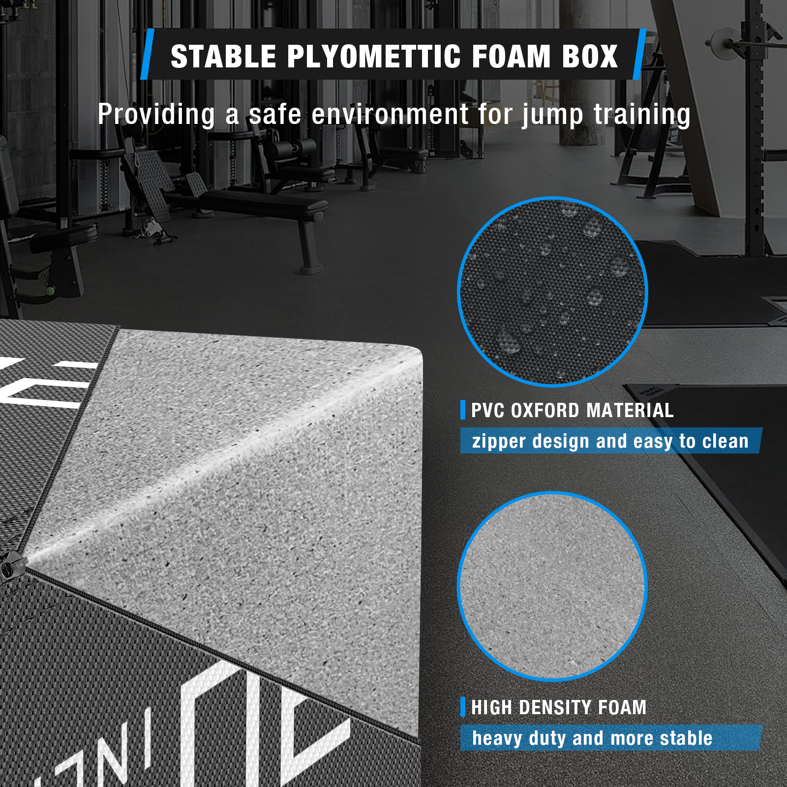3 in 1 Plyo Box Fitness Foam Plyometric Jump Box Set Height Adjustable - Picture 11 of 28