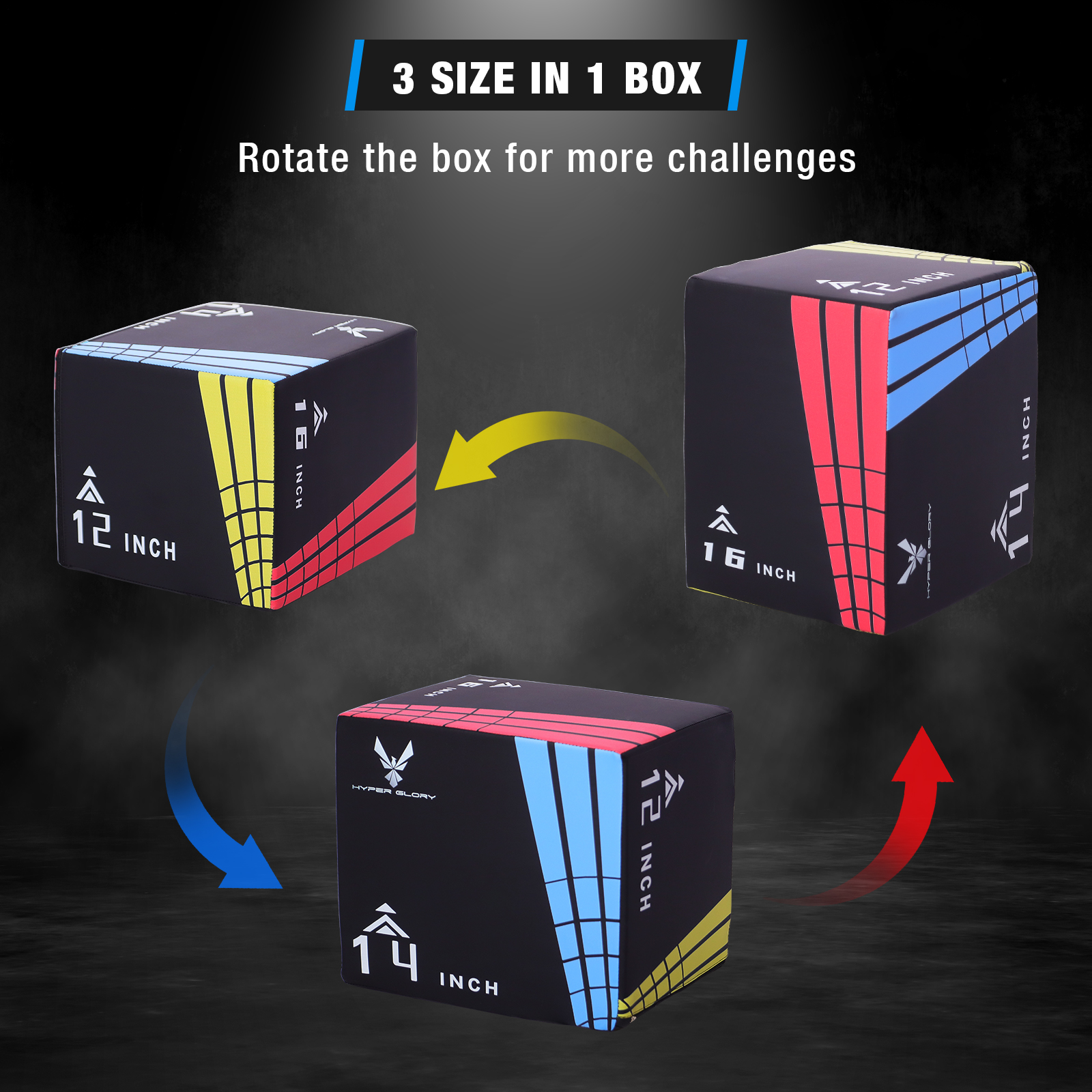 3 in 1 Plyo Box Fitness Foam Plyometric Jump Box Set Height Adjustable - Picture 12 of 28