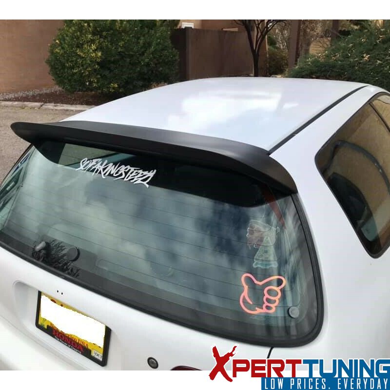 Fits 92-95 Honda Civic Duckbill Spoon EG EH Rear Roof Spoiler ABS Matte Black